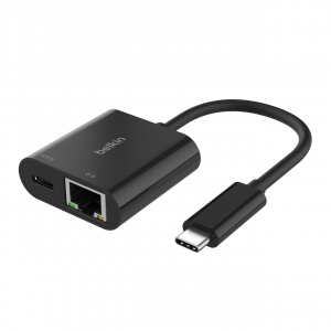 Belkin Inc019btbk Adapter Usb-c To Gigabit Ethernet And Usb-c Pd, 100w  Pass Thru, 2 Yr Wty