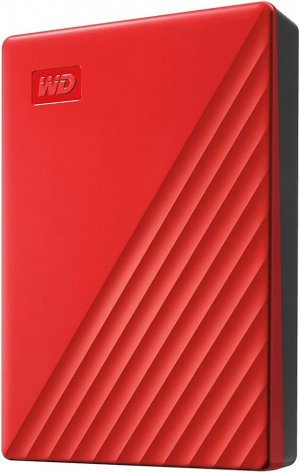 WD 5TB My Passport, Portable External Hard Drive, Red