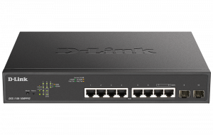 D-link Dgs-1100-10mppv2 10-Port Gigabit Smart Managed PoE++ Switch with 8 PoE and 2 SFP ports. PoE budget 242W.