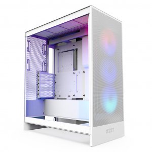 NZXT H7 Flow RGB (2024) Tempered Glass Mid-Tower ATX Case - White