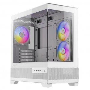 Antec CX500M RGB Tempered Glass Micro-ATX Mid-Tower Gaming Case - White