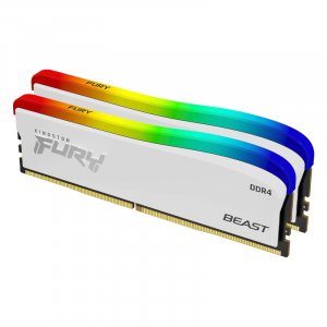 Kingston Fury Beast RGB 32GB (2x 16GB) DDR4 3600MHz Desktop Memory SE - White KF436C18BWAK2/32