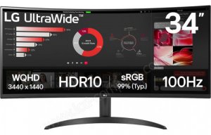 LG Ultrawide 34WR50QK 34inch UWQHD VA Curved Monitor