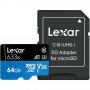 Lexarl Lsdmi64gbb633a 633x Microsdxc 64gb Cl10, A1, Uhs-i U3,v30, Up To 100mb/s Read, Up To 45mb/s Write [lsdmi64gbb633a]