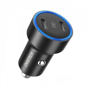 Choetech C0054 Dual Port Pd 40w Usb-c Car Charger Adapter Black