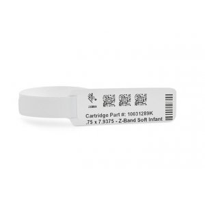 Zebra WRISTBAND NYLON 0.75X7.6875IN (19.1X195.3MM) DIRECT THERMAL Z-BAND SOFT INFANT HC100 CARTRIDGE 260/ROLL 6/BOX 