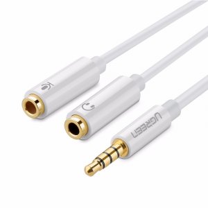 Ugreen 10789 3.5mm to Dual 3.5mm M/FF Headset Splitter - White