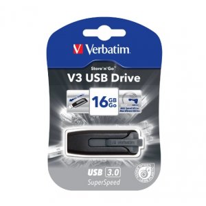 Verbatim 16gb V3 Usb3.0 Grey Store'n'go V3; Rectractable