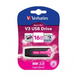 Verbatim 16gb V3 Usb3.0 Pink Store'n'go V3; Rectractable