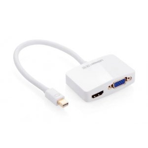 Ugreen Mini Dp Male To Vga Female+hdmi Female Converter Cable -  White 10427