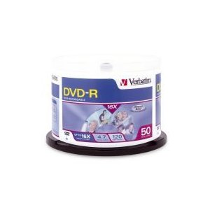 Verbatim DVD-R 4.7GB 50 Pack Spindle 16x (95101)