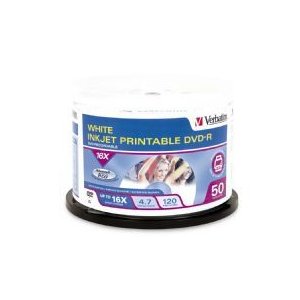 Verbatim 95137 Verbatim Dvd-r 50pack Inkjet Printable