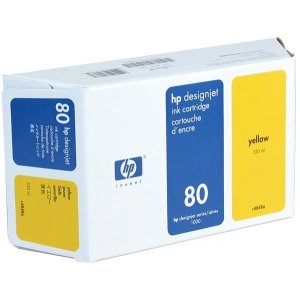 HP 80 Yellow Ink Cartridge 350ml (C4848A)