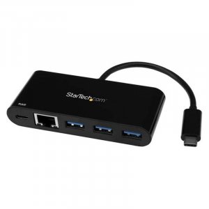 Startech Hb30c3agepd 3 Port Usb C Hub W/ Gbe & Pd - Usb 3.0