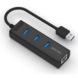 Volans VL-HJ45 3-Port USB3.0 Hub + RJ45 Gigabit Ethernet Adapter - Aluminium