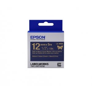 Epson Tape Ribbon 12mm Gold On Navy 5 Metres For Lw-300, Lw-400 & Lw-600p