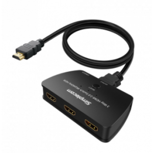 Simplecom CM323 3 Way HDMI 2.0 Switch 3 In 1 Out Splitter HDCP 2.2 4K @60Hz UHD HDR 