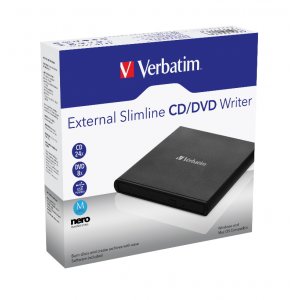 Verbatim External Slimline Mobile CD/DVD Writer USB 2.0 Black