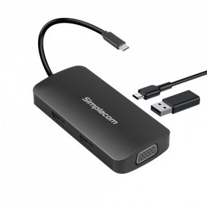 Simplecom Da450 5-in-1 Usb-c Multiport Adapter Mst Hub With Vga And Dual Hdmi