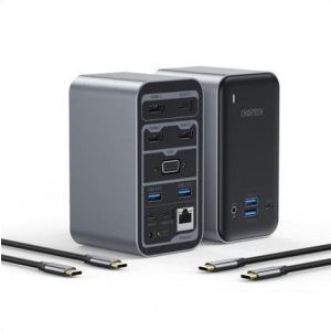 Choetech Hub-m21 15 In 1 Usb C Laptop Docking Station 3xhdmi 4k Video Output 1000mbps