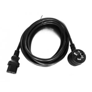 8ware Power Cable From 3-pin Piggy Back Au Male To Iec C13 Female Plug In 3m