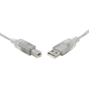 8ware Usb 2.0 Cable 0.5m (50cm) A To B Transparent Metal Sheath Ul Approved