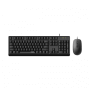 Rapoo X130pro - Wired Optical Mouse And Keyboard Combo Black / 1000dpi / Spill Resistant